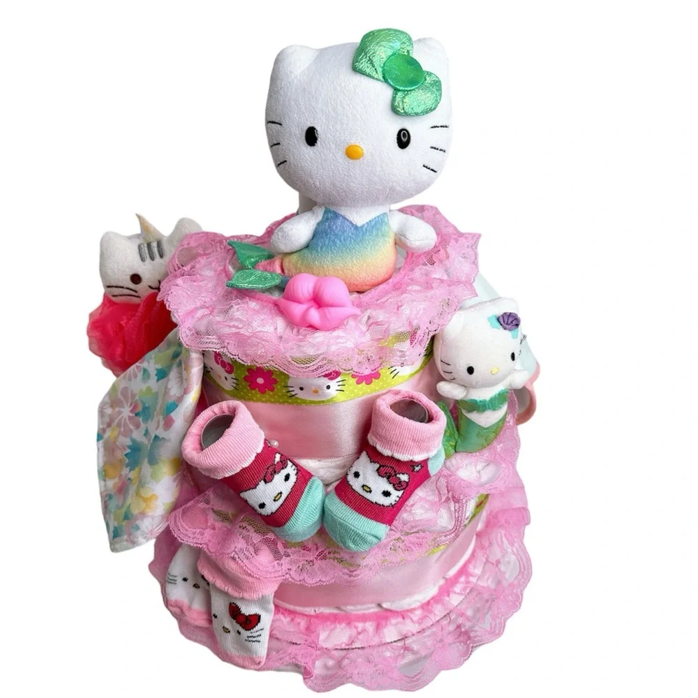 Baby Girl Diaper Cake, Centerpiece